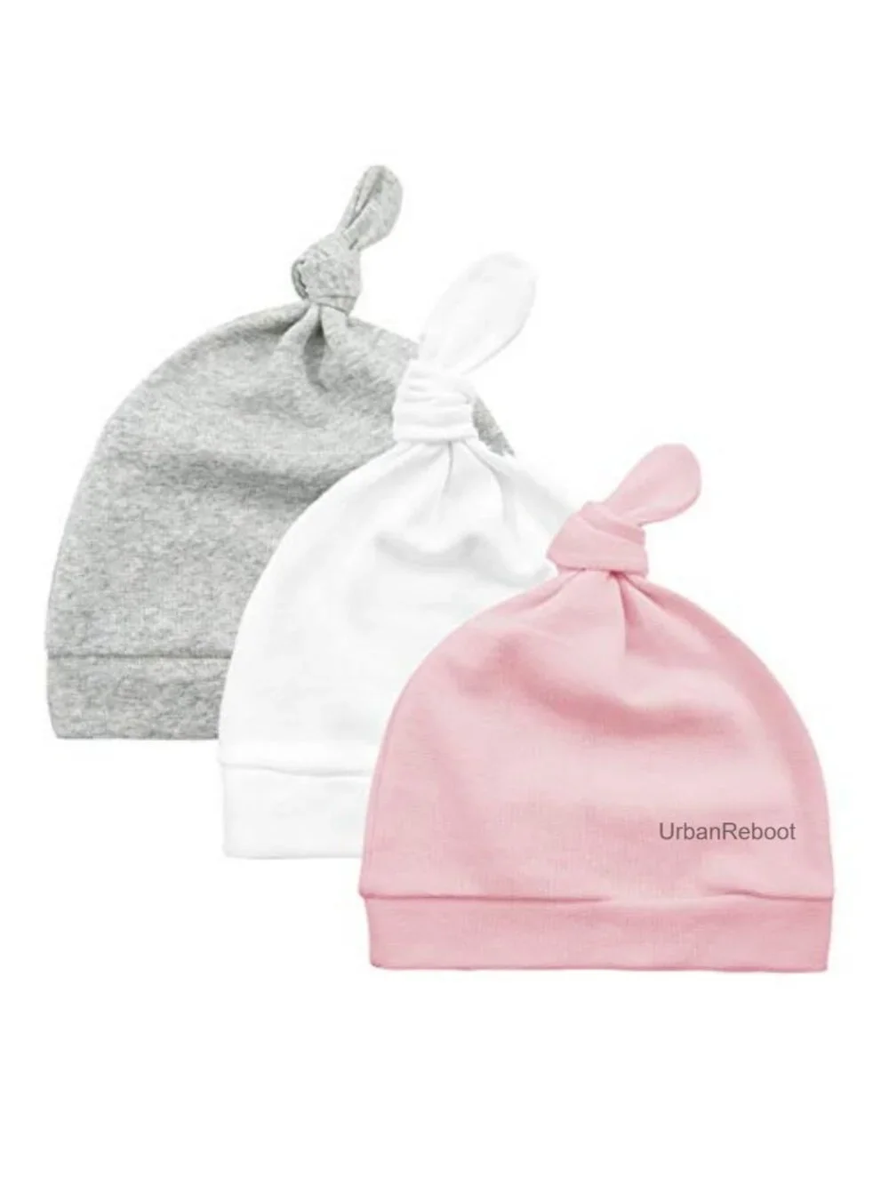 Newborn Cotton Hats 0-6 Months Adjustable Beanie Set of 3